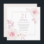 Invitación Rubor Floral Wreath Fiesta de cumpleaños 21<br><div class="desc">Invitación a la fiesta de cumpleaños 21ª de la corona floral de Rubor Consulte nuestra tienda para ver muchas más invitaciones de boda y artículos que coincidan.</div>