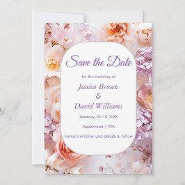 Invitación Rubor Garden Romantic Wedding Save The Date Card