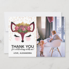 Invitación Rubor & Gold Fox Princess Gracias