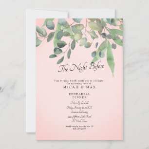 Invitación Rubor La Noche Antes Del Ensayo Del Boda De Foliag