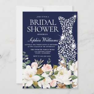 Invitación Rubor marcial de y Boda blanco con ducha de novia