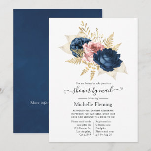 Invitación Rubor, Marina y Ducha Floral de Oro por correo