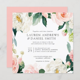 Invitación Rubor moderno | Moda boda del Jardín Botánico