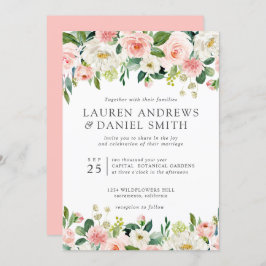 Invitación Rubor moderno | Moda boda del Jardín Botánico