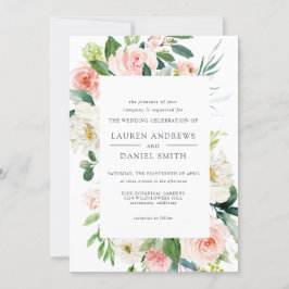 Invitación Rubor moderno | Todo en un Boda floral de Moda