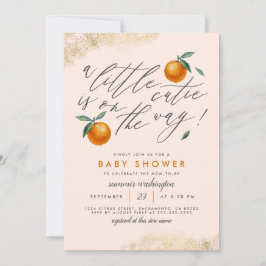 Invitación Rubor moderno Un poco cursi Naranja Baby Shower
