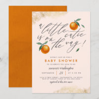 Rubor moderno Un poco cursi Naranja Baby Shower