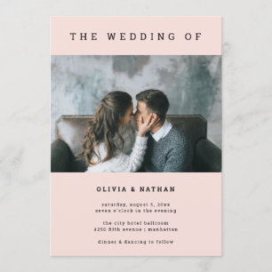 Invitación Rubor moderno y mínimo  Un Boda fotográfico