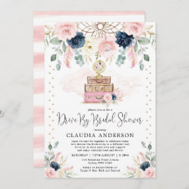 Invitación Rubor Navy Bohemira Viaja En Ducha De Novias