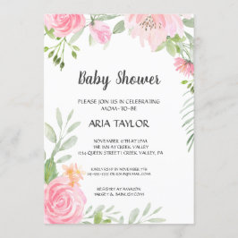 Invitación Rubor Peonies Baby Shower