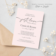 Rubor Pink and Black Just Love Moderne Script Boda