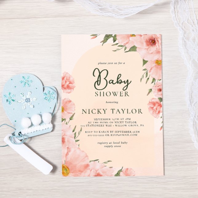 Invitación Rubor Pink Baby Shower (Subido por el creador)