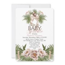 Rubor Pink Baby Sprinkle Winter Floral Baby Shower