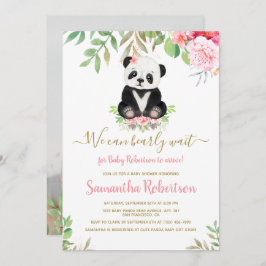 Invitación Rubor Pink Bear Baby Shower Podemos Esperar