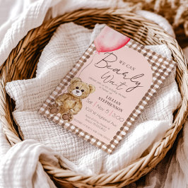 Invitación Rubor Pink Bearly Wait Chica Baby Shower