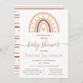 Invitación Rubor Pink Boho Rainbow Baby Shower
