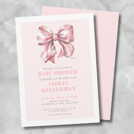 Invitación Rubor Pink Bow Baby Shower