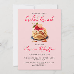 Invitación Rubor Pink Bridal Brunch Pancakes Bridal Shower