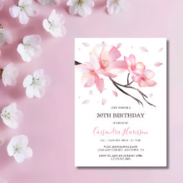 Invitación Rubor Pink Cherry Blossom Sakura Cumpleaños