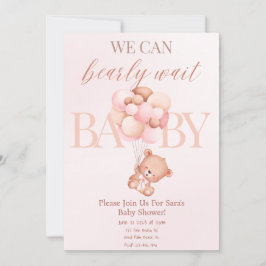 Invitación Rubor Pink Chica Podemos Esperar Baby Shower