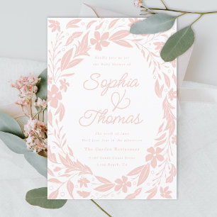 Invitación Rubor Pink Couples Baby Shower