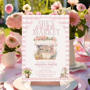 Invitación Rubor Pink está fresca de la floral del mercado