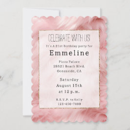 Invitación Rubor Pink Faux Fur