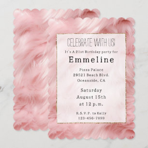 Invitación Rubor Pink Faux Fur