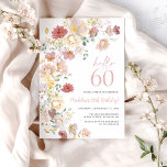 Invitación Rubor Pink Floral 60 cumpleaños<br><div class="desc">Celebra 60 años con esta elegante plantilla de invitación de 60 años de color rosa y floral. Con sus suaves flores rosas mezcladas con su elegante vegetación, este diseño es perfecto para una celebración sofisticada y atemporal. Personalizar fácilmente el texto para incluir los detalles de su fiesta, haciendo que sea...</div>
