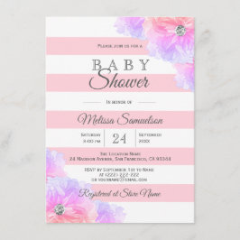Invitación Rubor Pink Floral Baby Shower personalizado