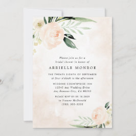 Invitación Rubor Pink Floral Elegante Garden Bridal Shower