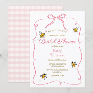 Invitación Rubor Pink Gingham Significa Ser Ducha De Novias