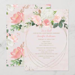 Invitación Rubor Pink Gold Baby Shower