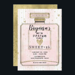 Invitación Rubor Pink & Gold Paris Parfum Sweet 16 Cumpleaños<br><div class="desc">Personalizar para cualquier evento</div>