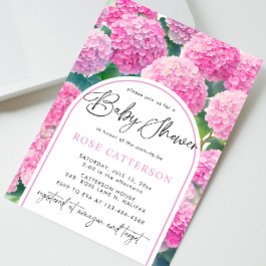 Invitación Rubor Pink Hydrangea Baby Shower