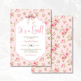 Invitación Rubor Pink It's A Chica Baby Shower
