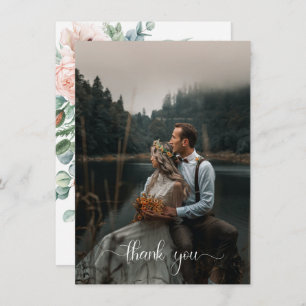 Invitación Rubor Pink Ivory Floral Photo