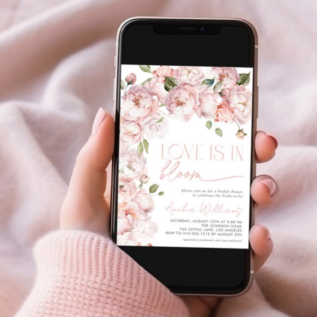 Invitación Rubor Pink Love in Bloom Floral Bridal Shower (Subido por el creador)