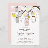 Rubor Pink Mason Jars Floral Couples Shower
