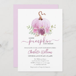 Invitación Rubor Pink Mauve Dusty Little Pumpkin Baby Shower