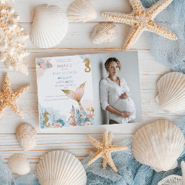 Invitación Rubor Pink Mermaid Tail Baby Shower