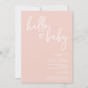 Invitación Rubor Pink Minimalista moderno Boho Baby Shower