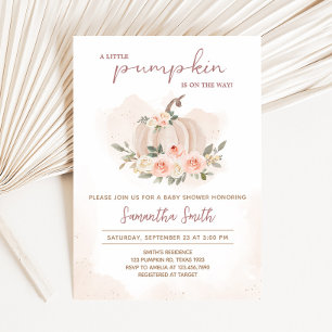 Invitación Rubor Pink Pumpkin Baby Shower