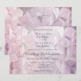 Invitación Rubor Pink Purple Hydrangea Garden Wedding