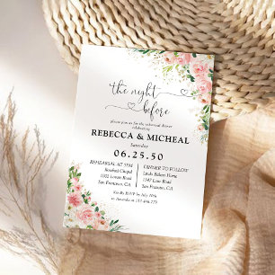 Invitación Rubor Pink Rose Gold La noche antes de la invitaci