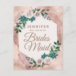 Invitación Rubor Pink Rose Gold Serás Mi Novia