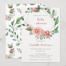 Rubor Pink Roses Floral Baby Shower