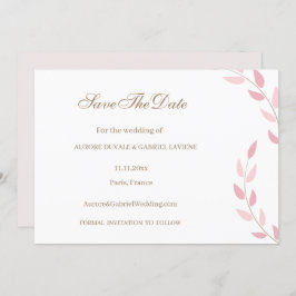 Invitación Rubor Pink sale de otoño Guardar el Boda de fechas