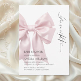 Invitación Rubor Pink Satin Bow Baby Shower