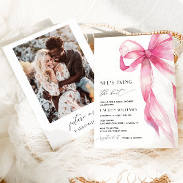 Invitación Rubor Pink Shes Tying Tying Knot Photo Bridal Show